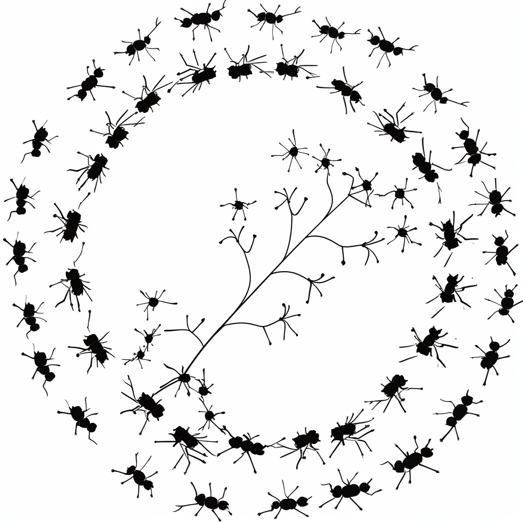 Minimalistic vector of ants as a collective search pattern