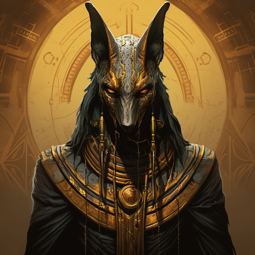 Mighty Anubis deity from ancient Egypt