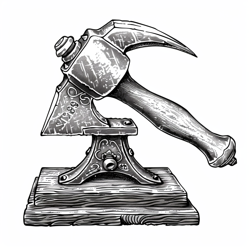 Black and White Anvil Hammer