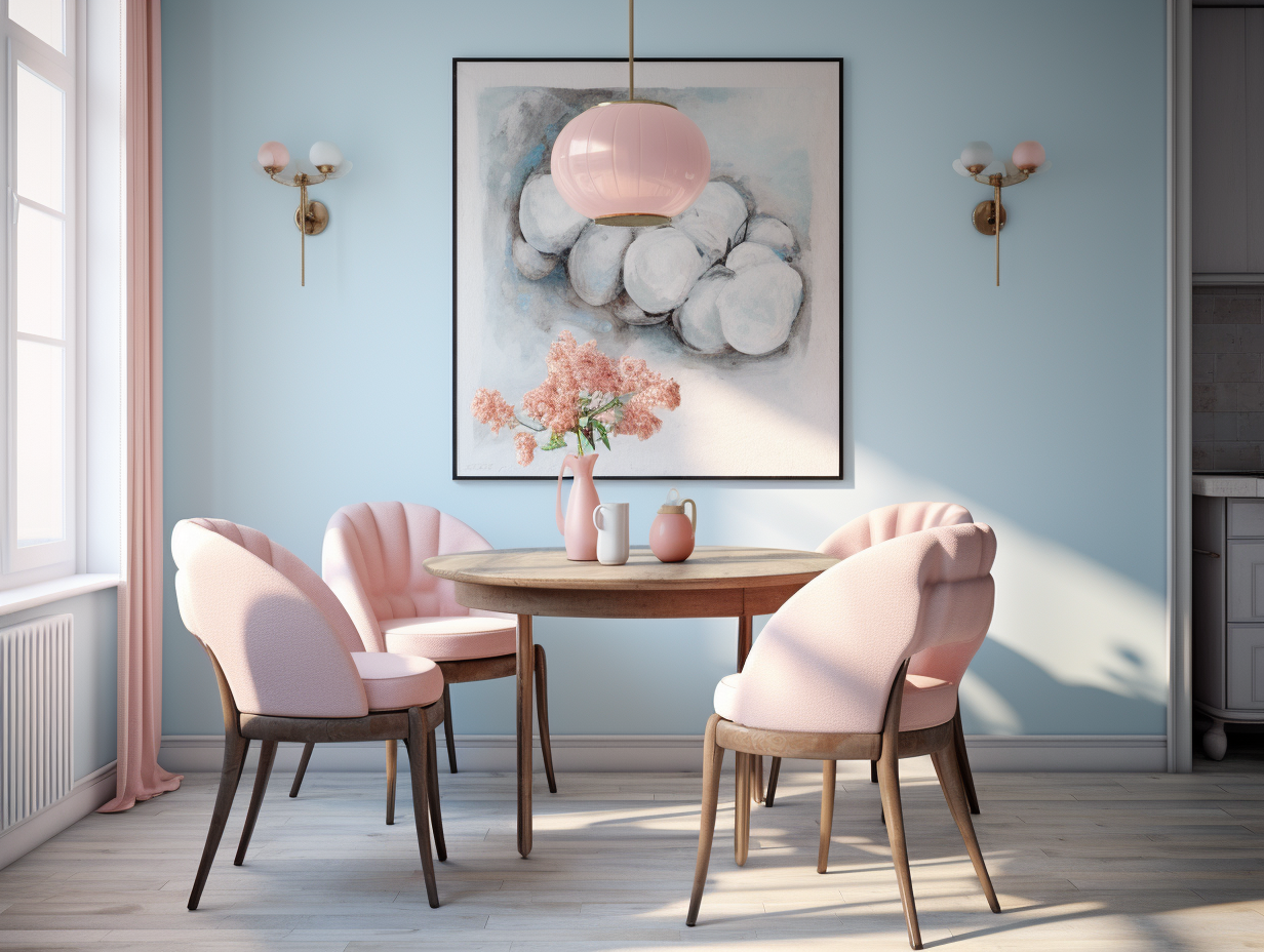 Apartment Dining Table Chairs Pink Sky Blue