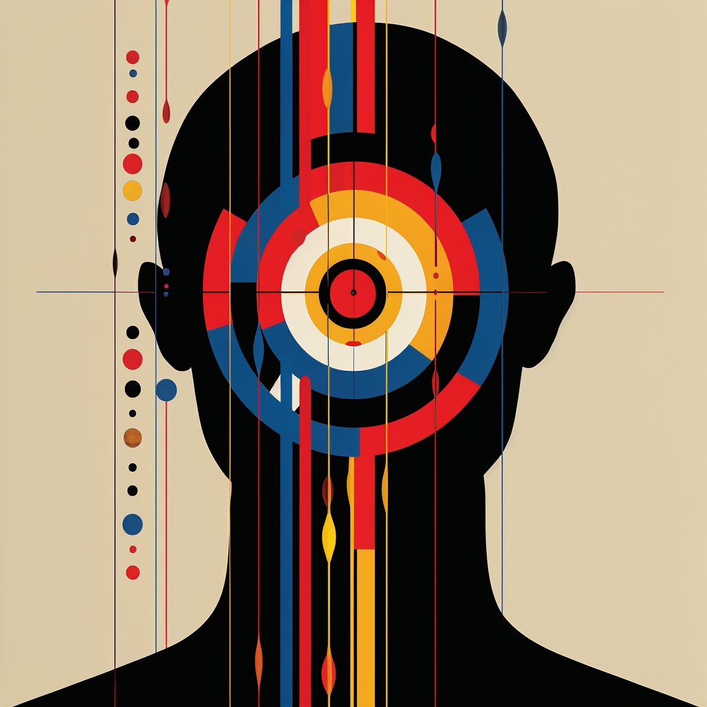 Screaming head in concentric circles