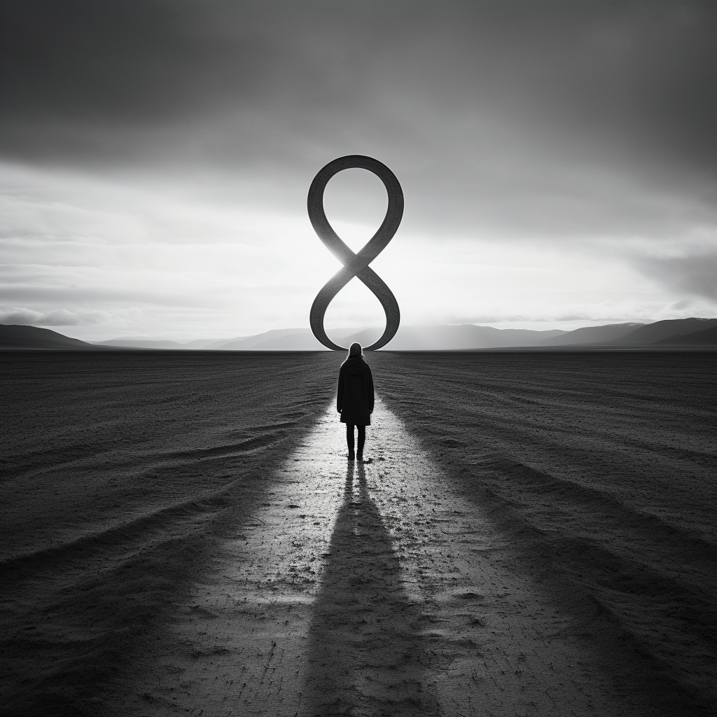 Minimalistic image representing apeirophobia and infinity symbolism