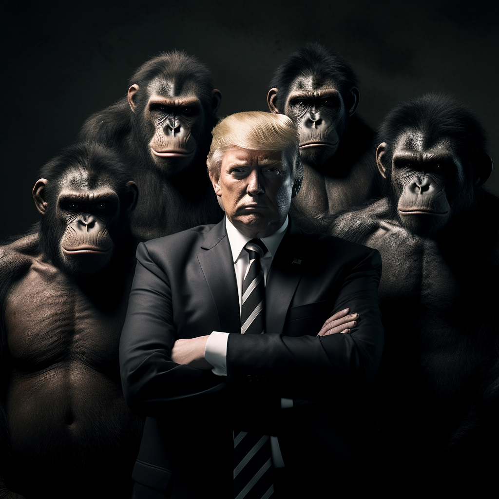 Apes with Serious Donald Trump Expression