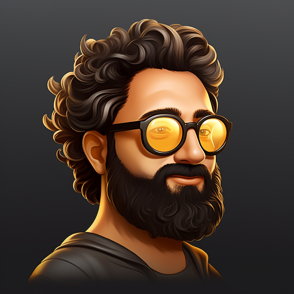 Trendy person with glasses and beard