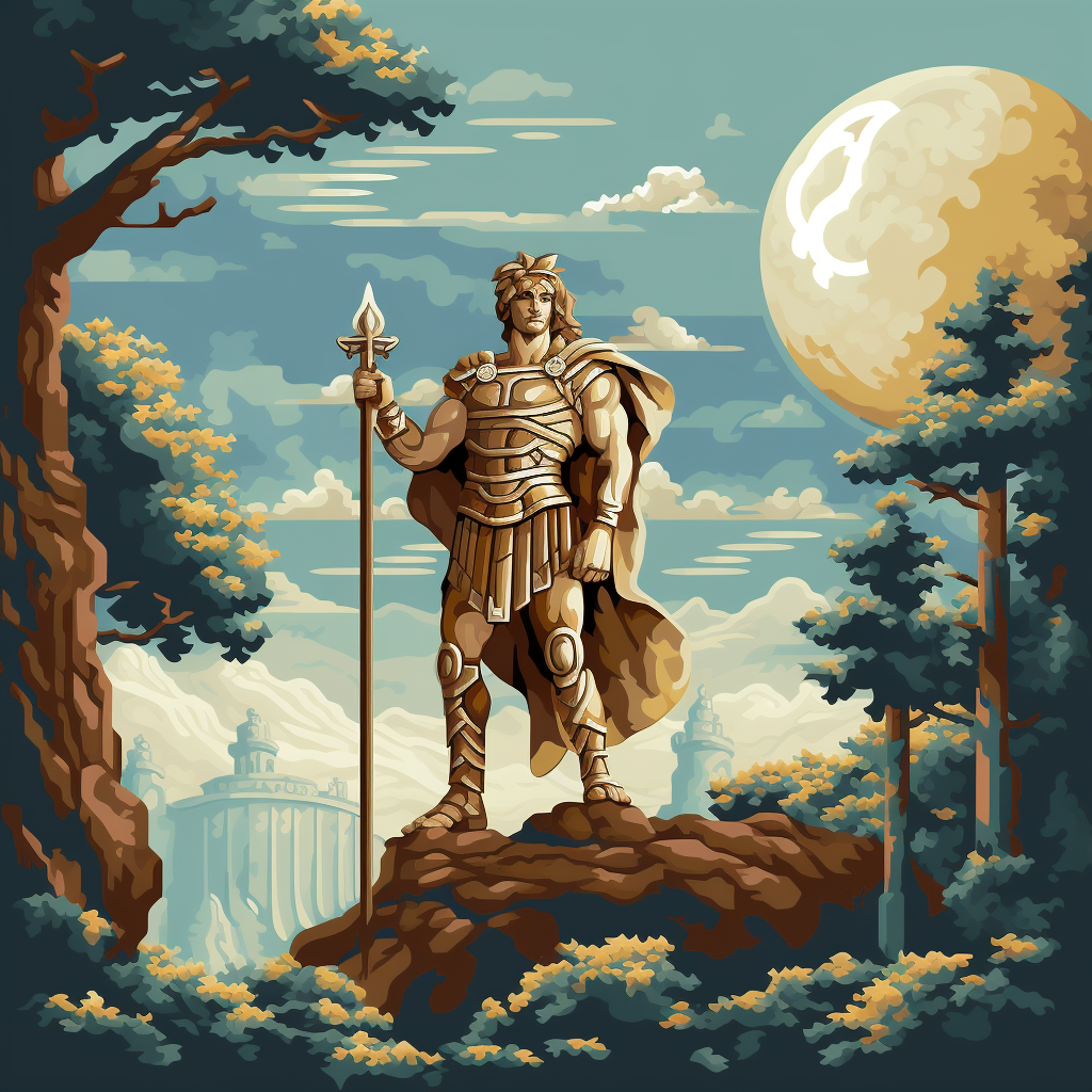 Pixel art depiction of Apollo