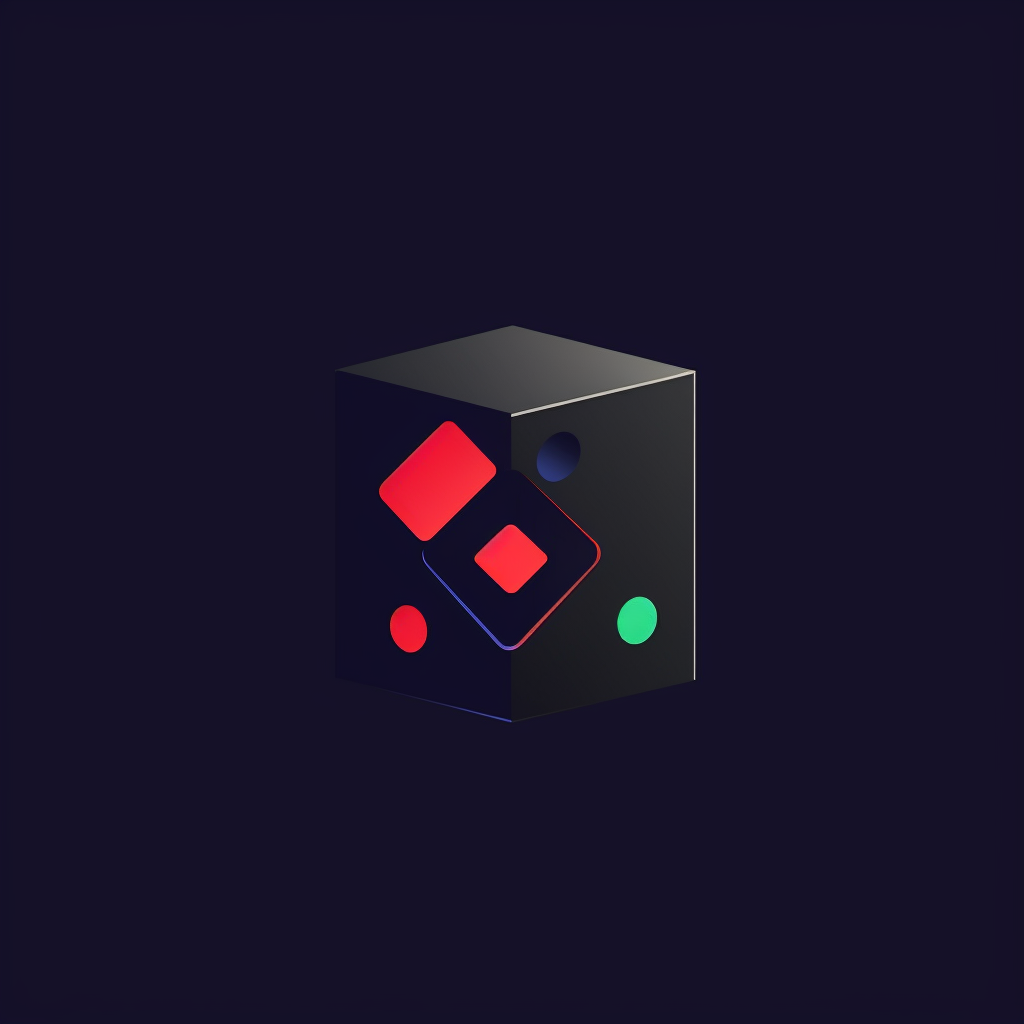 Minimalistic logo for app game play poker cube