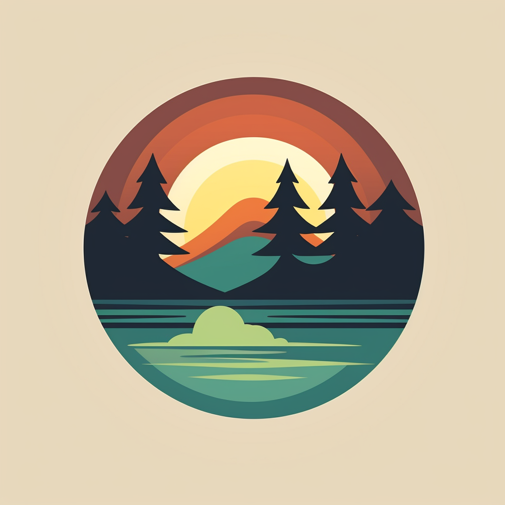 App logo with serene nature backdrop