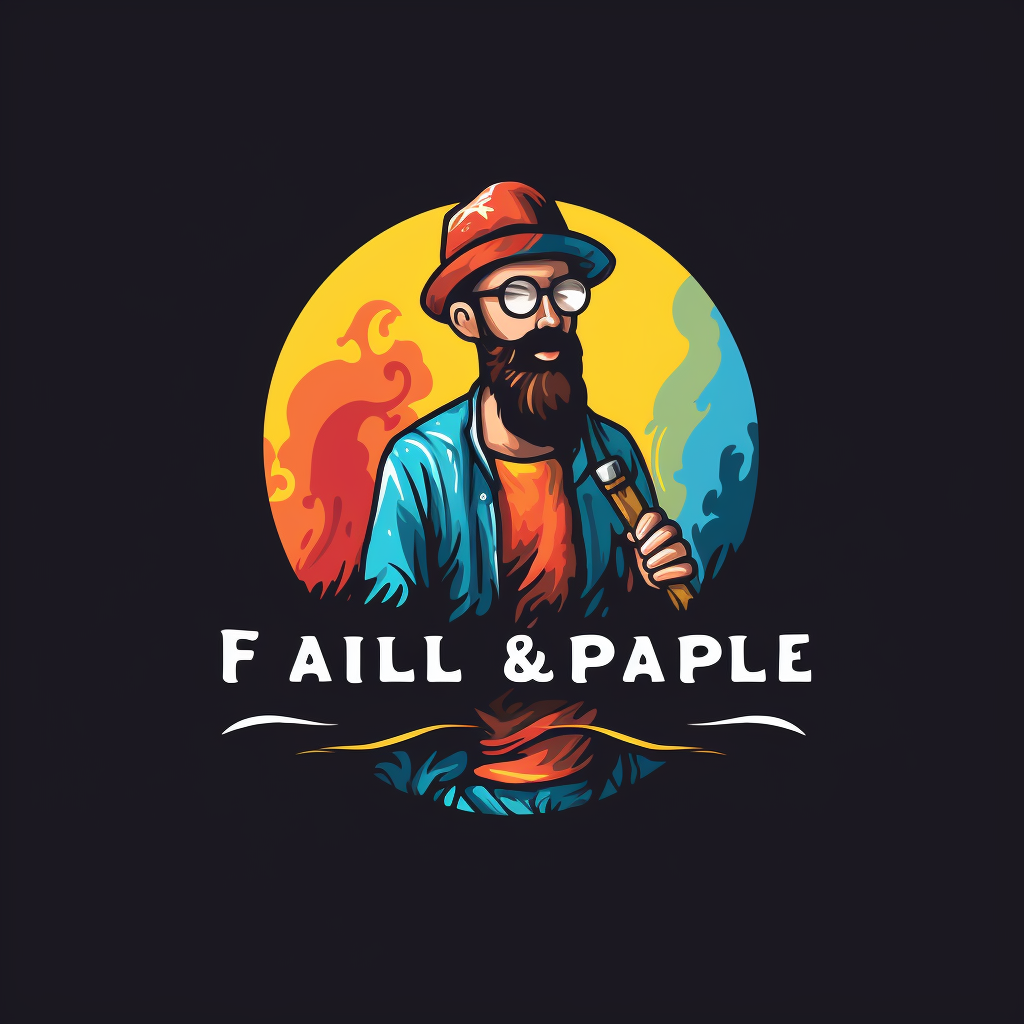 Colorful artist-inspired apparel printing logo