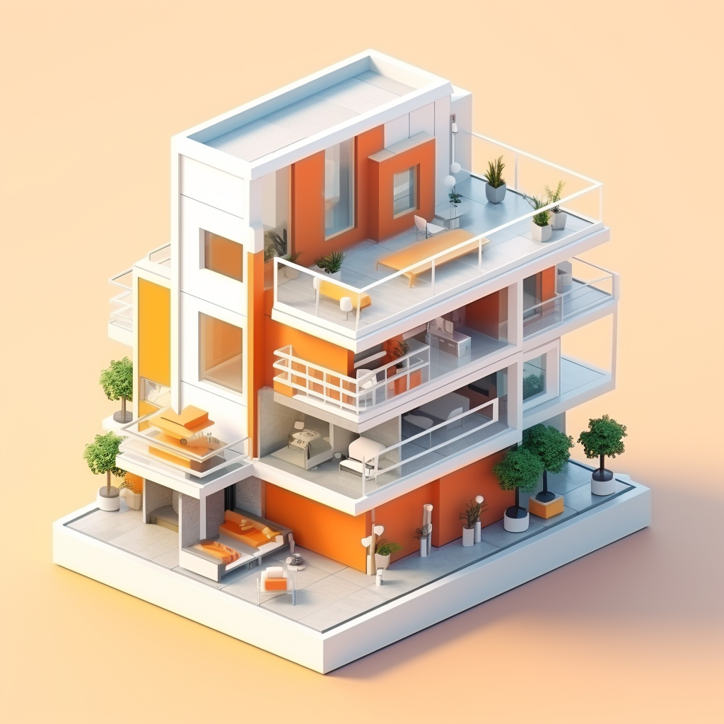 White and Orange Appartment Icon