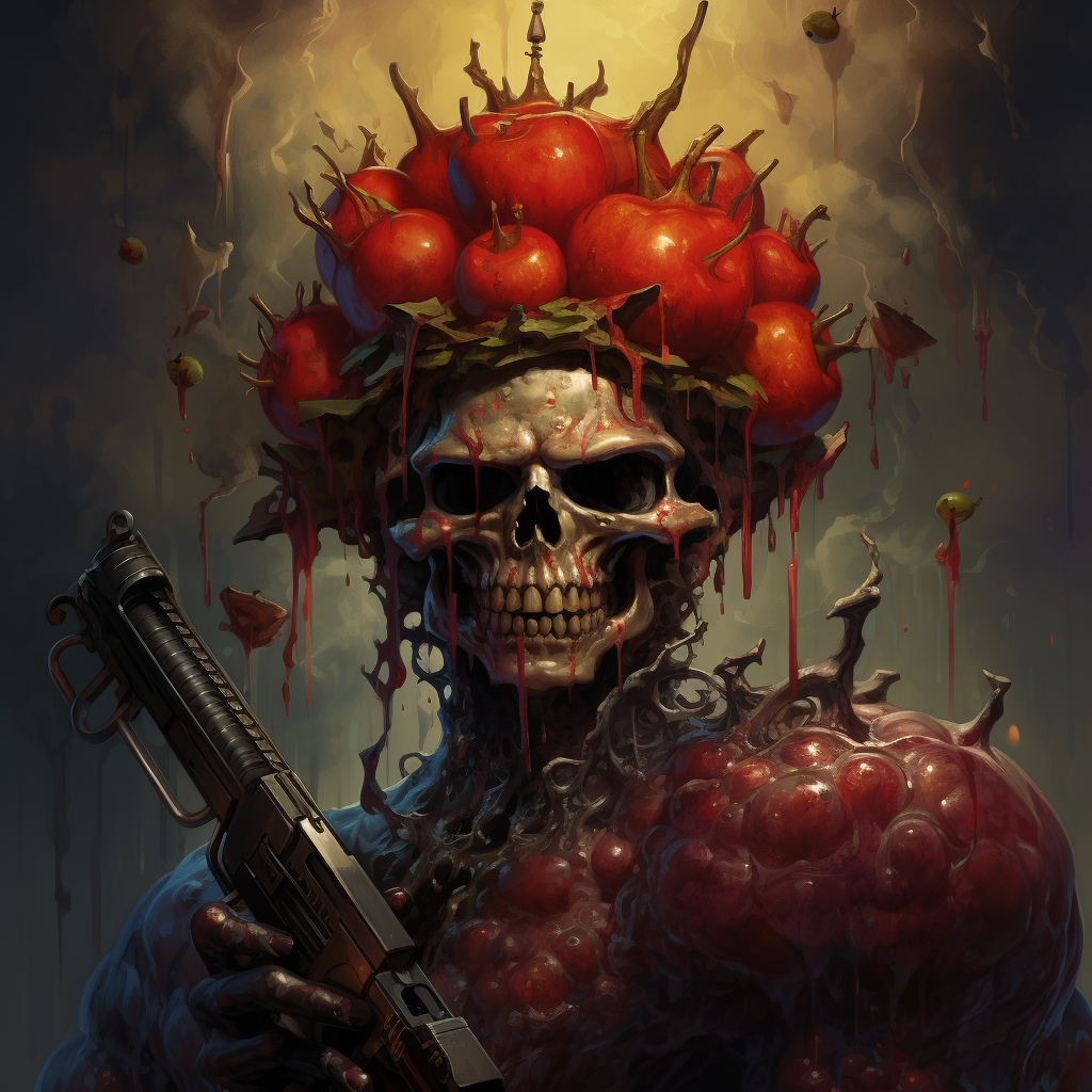 Apple Cave Demon with Shotgun and Crown