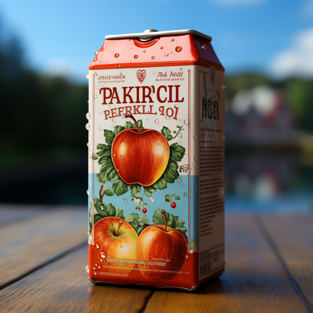 Realistic apple juice box image