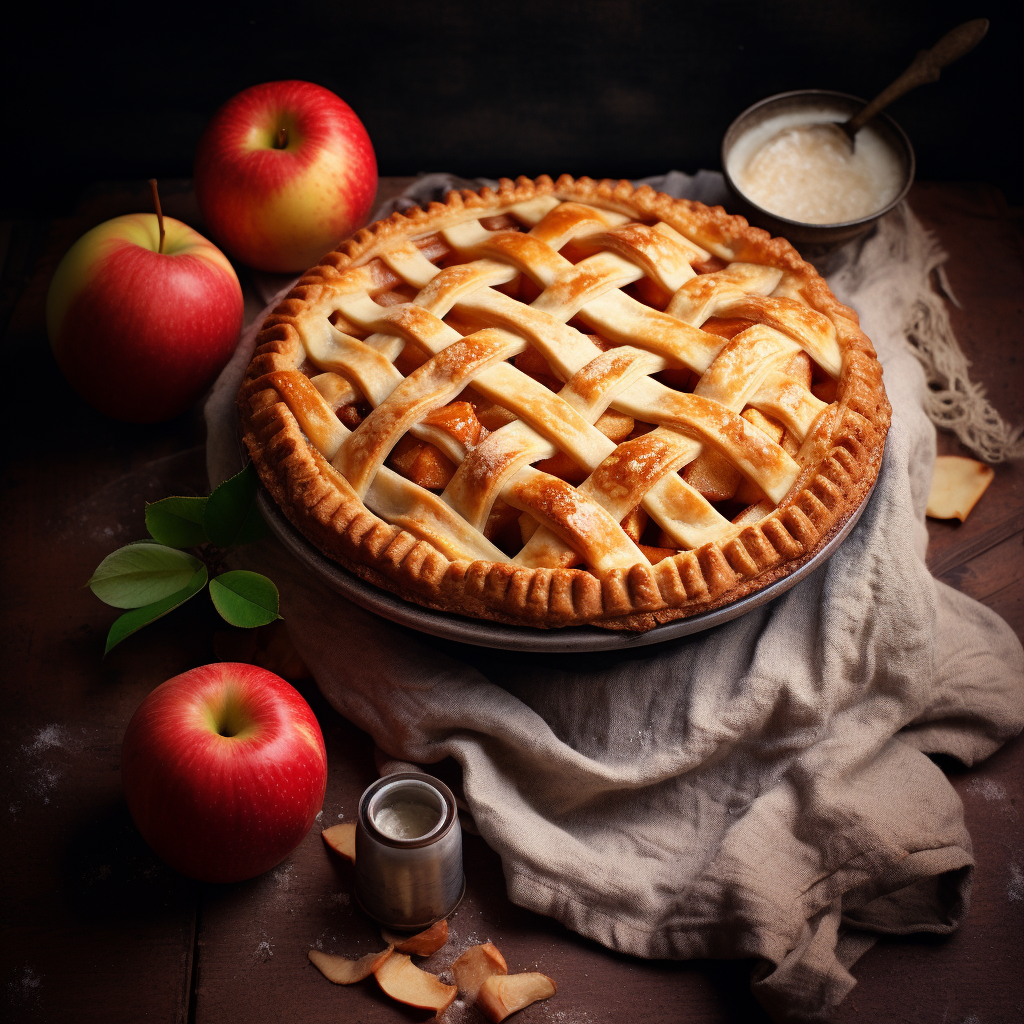 Realistic apple pie recipe photo