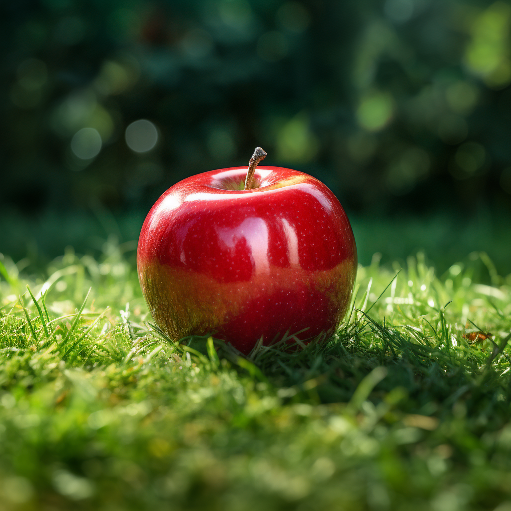 Apple seed on grass