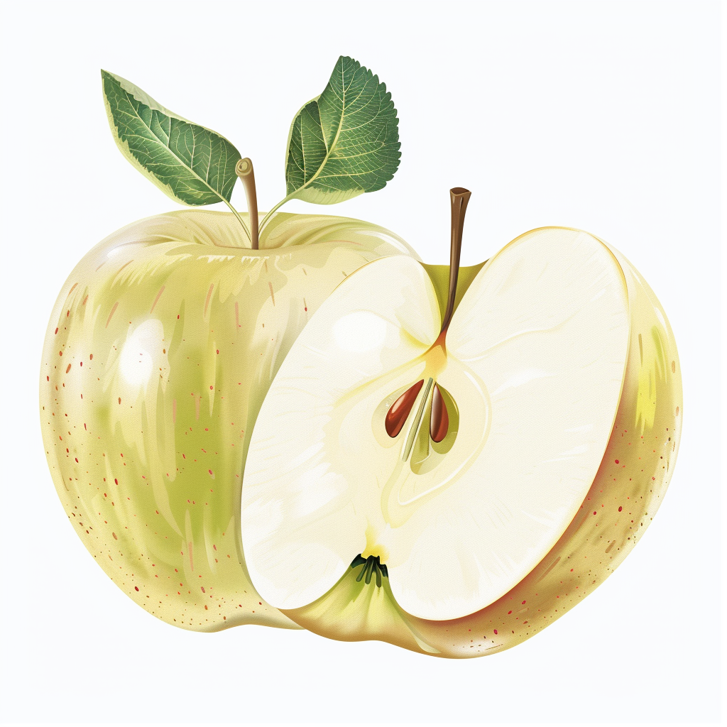 Half Apple Fruit Vector Picture