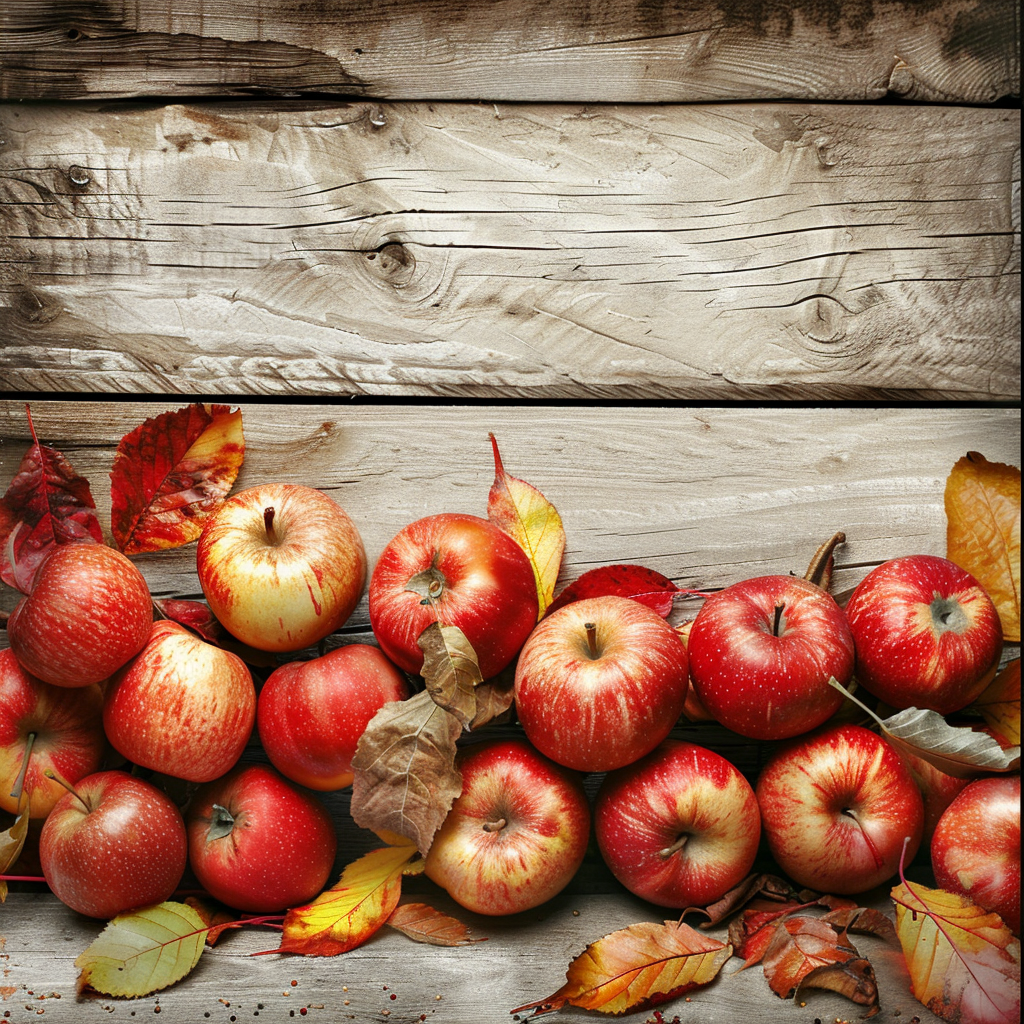 Apples in rustic basket