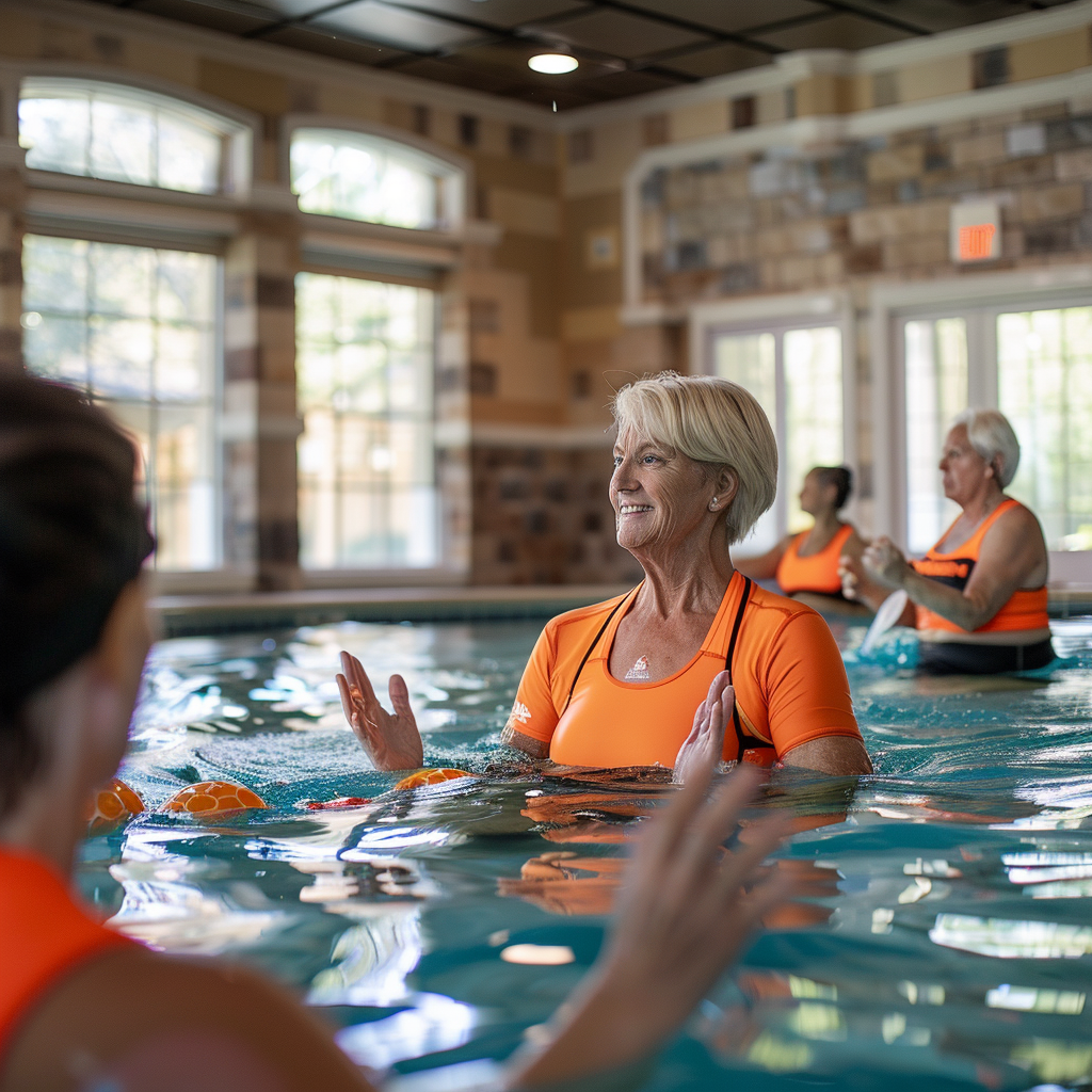 Aqua Aerobics Instructor with Group