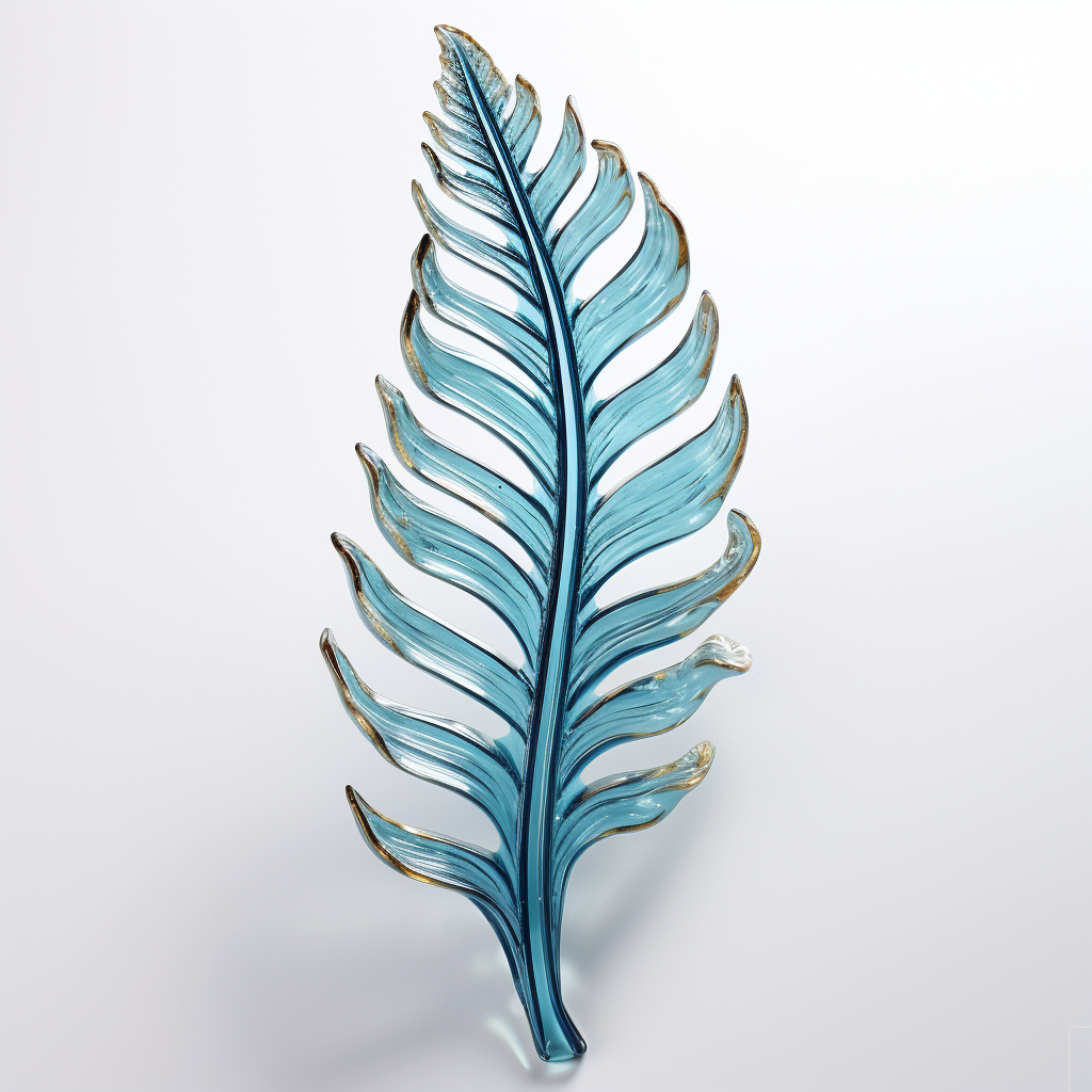 Aquamarine fern leaf art deco design