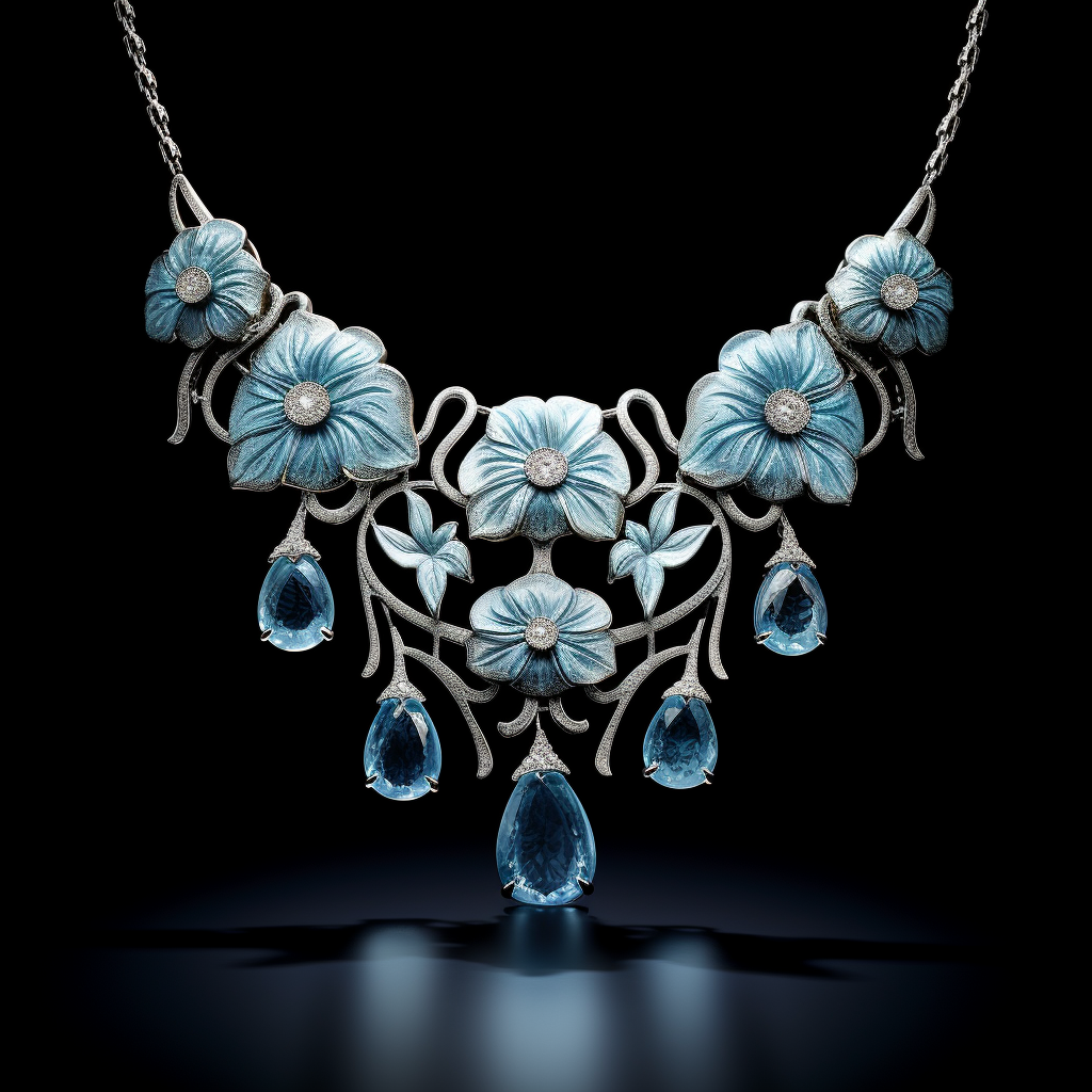 Nature-inspired Aquamarine and Blue Sapphire Carvings