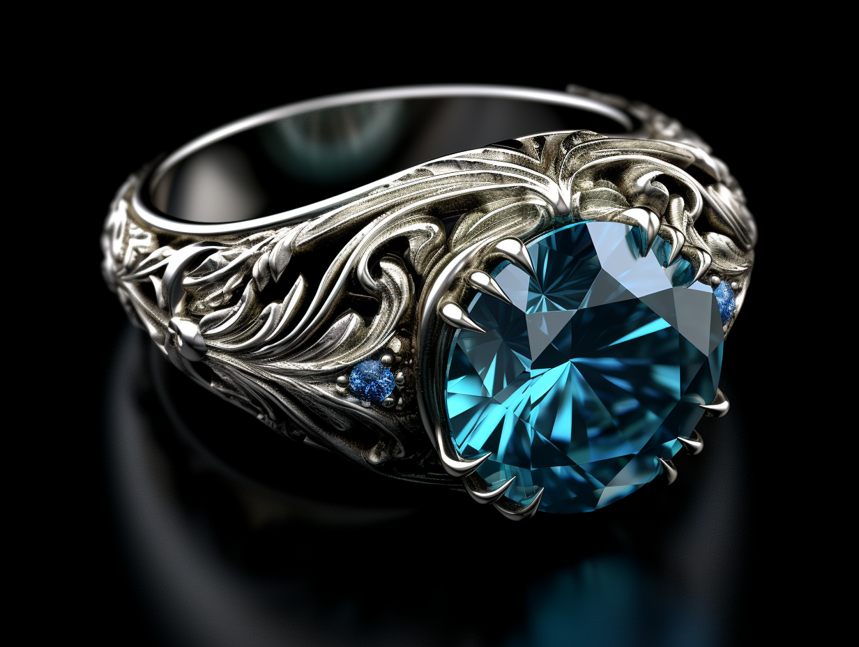 Beautiful aquamarine sterling silver ring