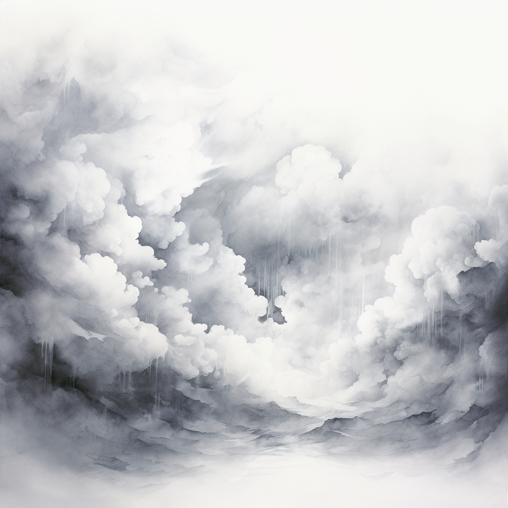 Beautiful grayscale aquarelle clouds