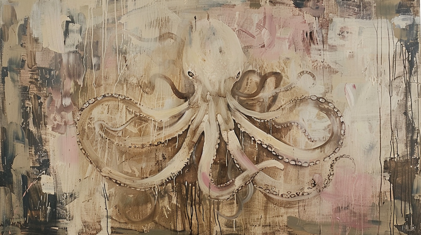 aquatic octopus painting canvas art