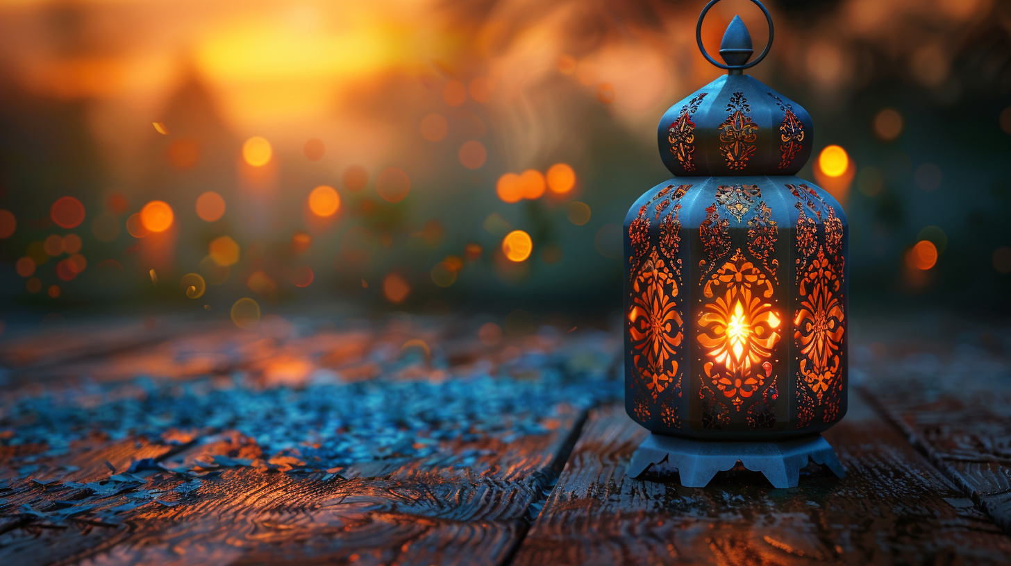 Arab Lantern Burning Candle Glow