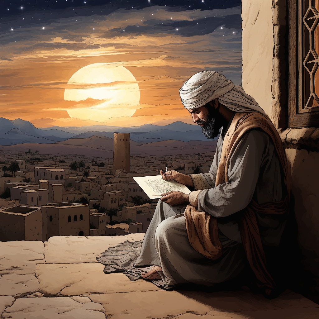 Arab man looking at the sky