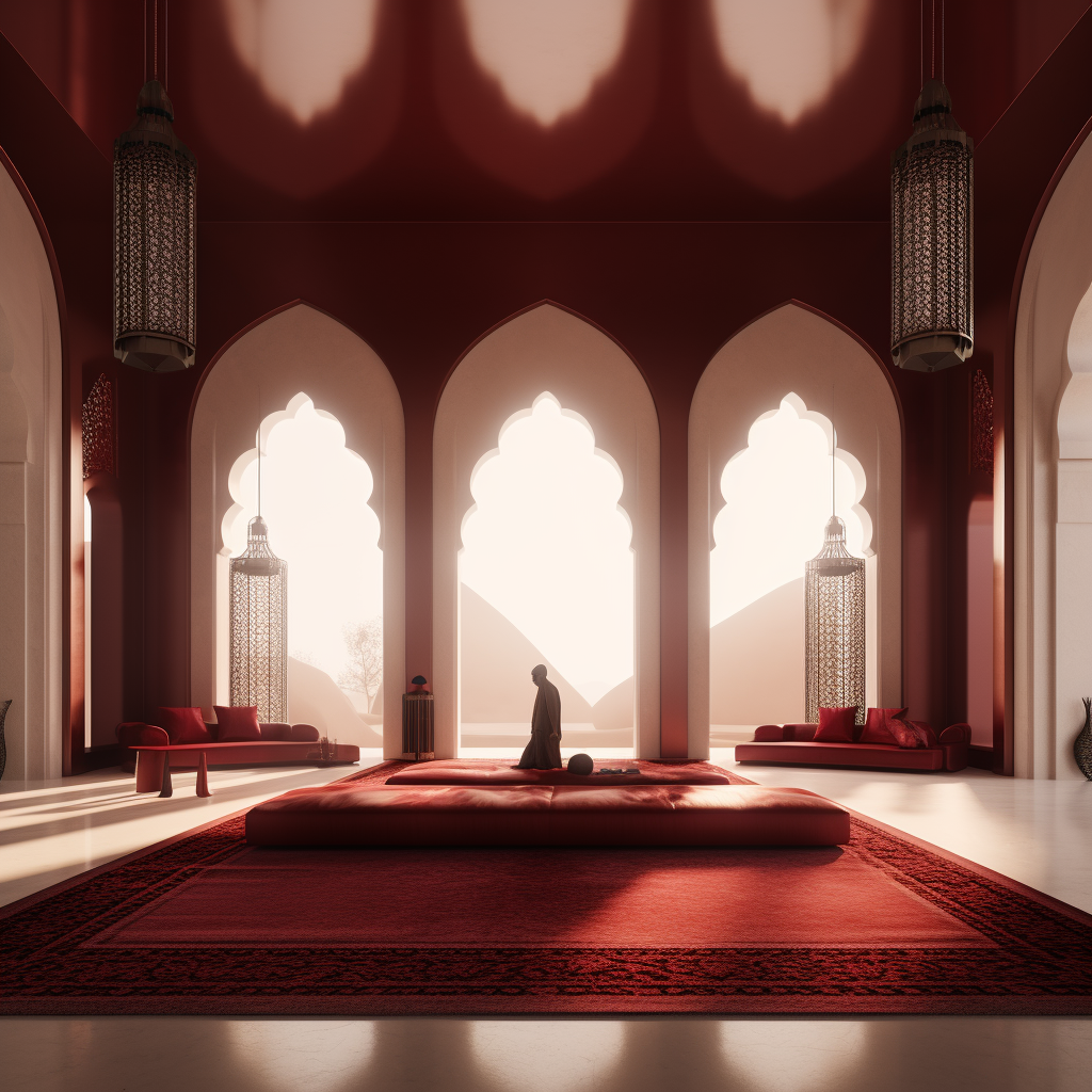 Arab man sitting in luxurious villa interior