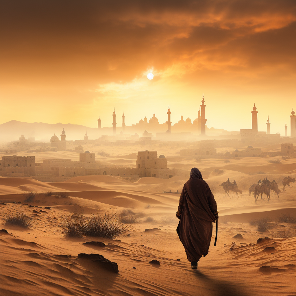 A stunning view of an Arabian city in the desert