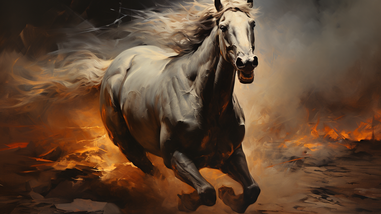 Arabian horse in desert painting