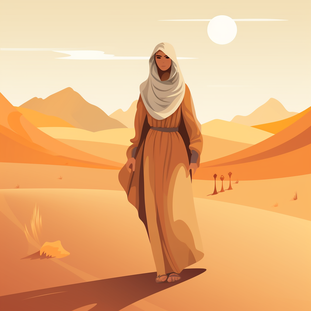 Arabic desert woman in Muslim Islamic style