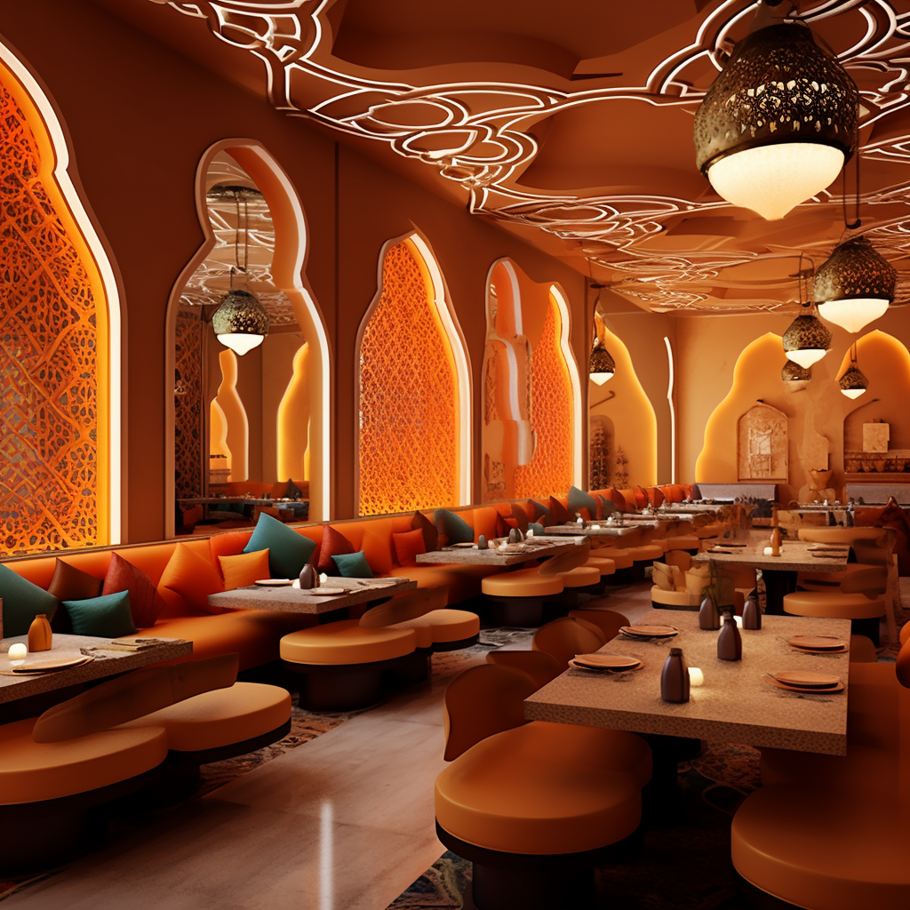 Interior of Arabic-themed restaurant design