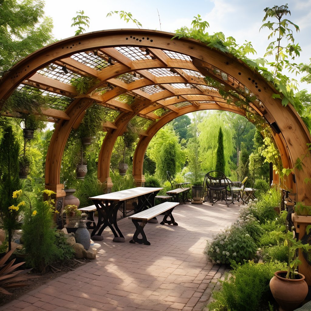 Stunning Arched Pergola in a Garden