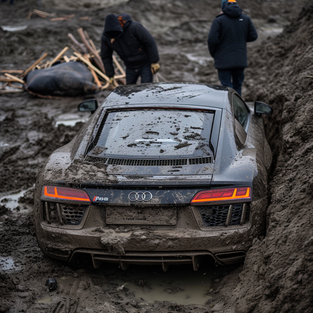 Archeology Dig Uncovering Audi R8