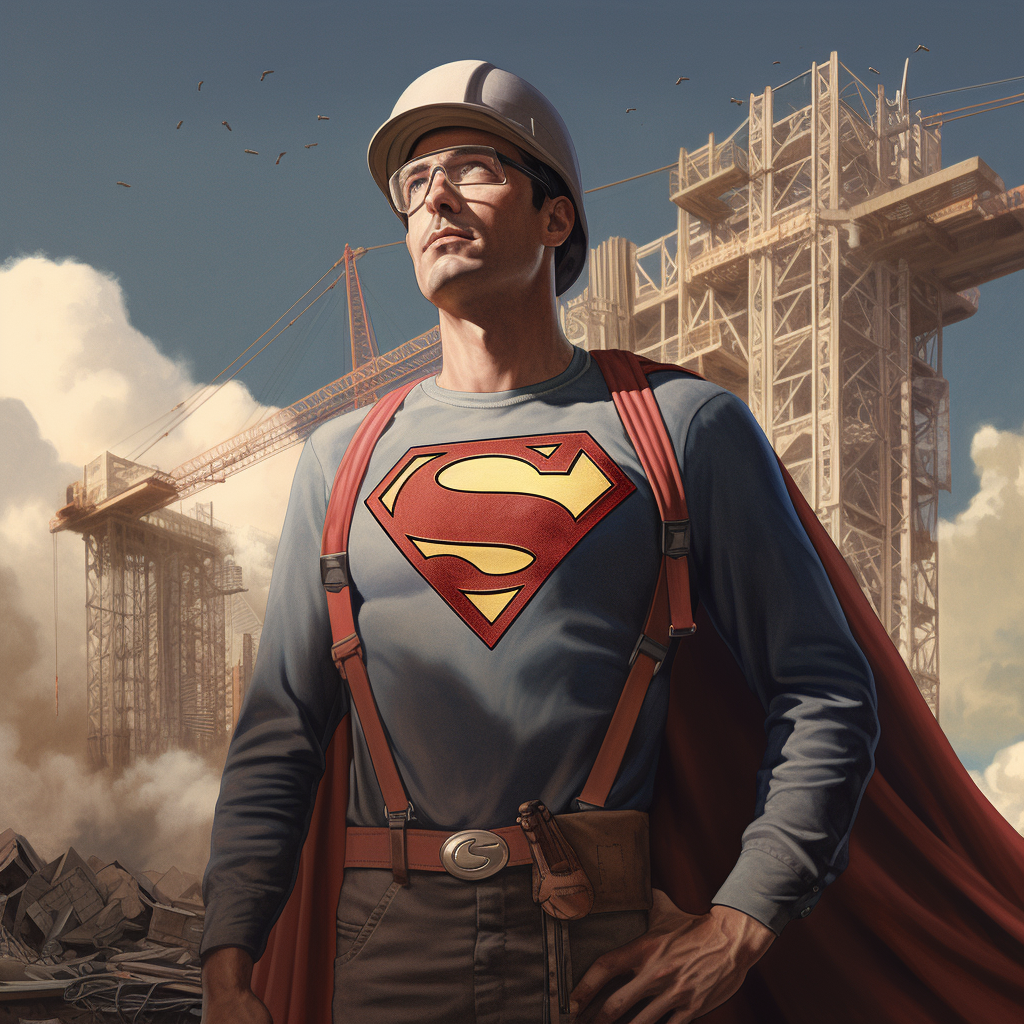 Architect superhero saving the city