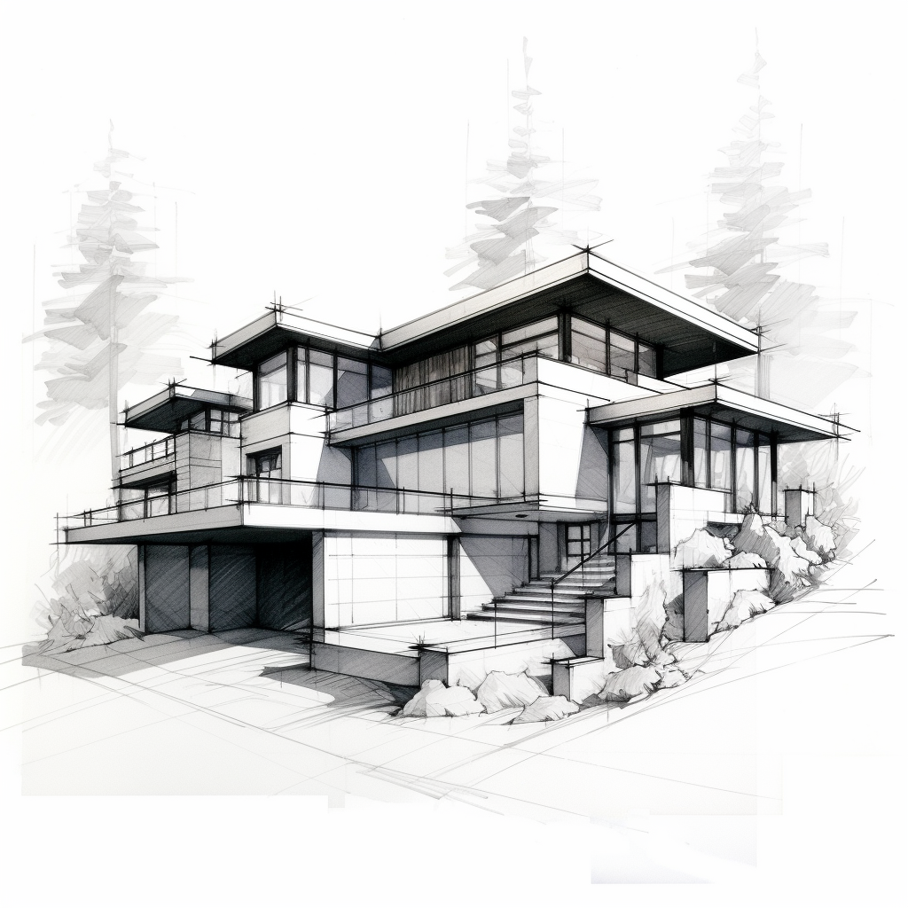 Realistic Architect Drawing of Home