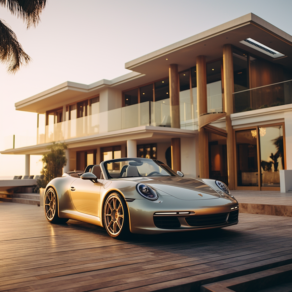 Architects Beach Villa with Porsche Convertible