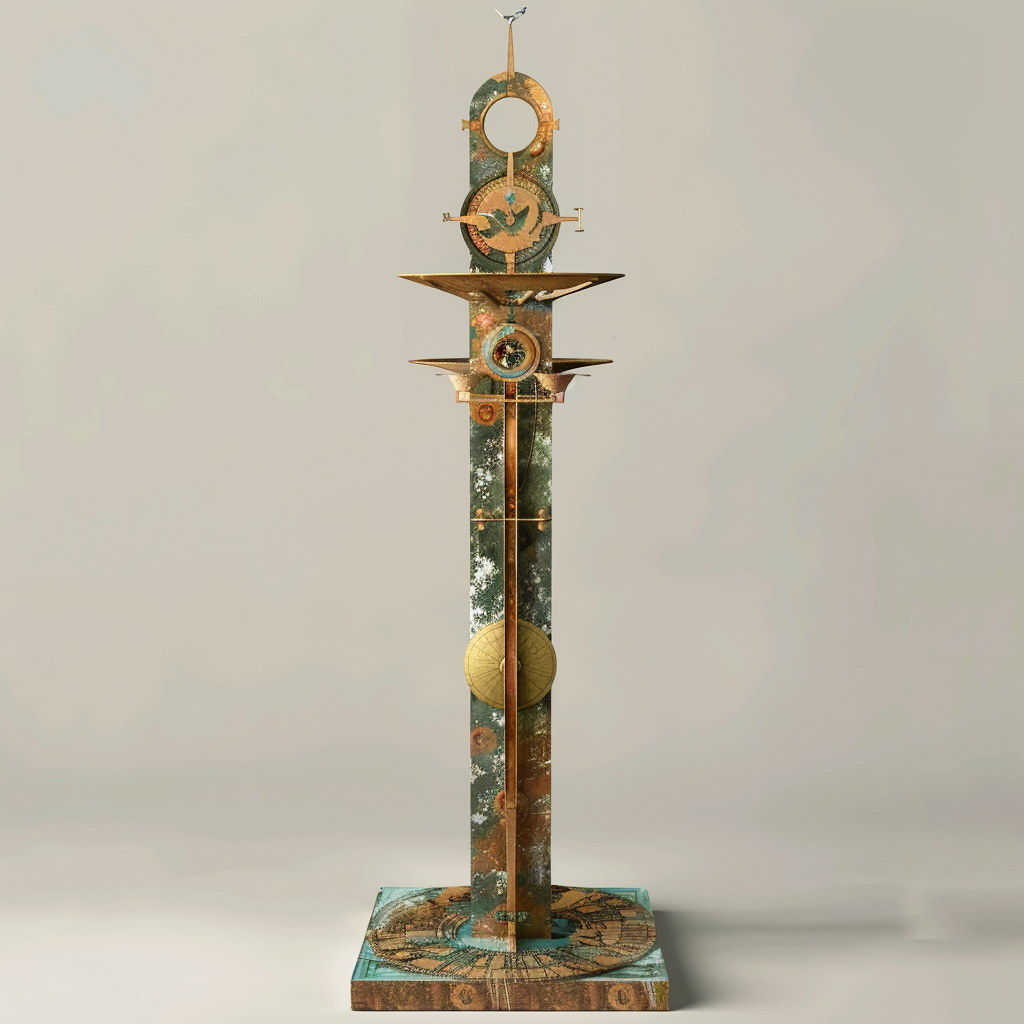 Architectural Sundial 3D Vertical Seasonal