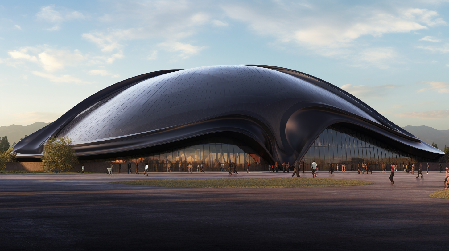 Imposing architecture of composite materials hanger