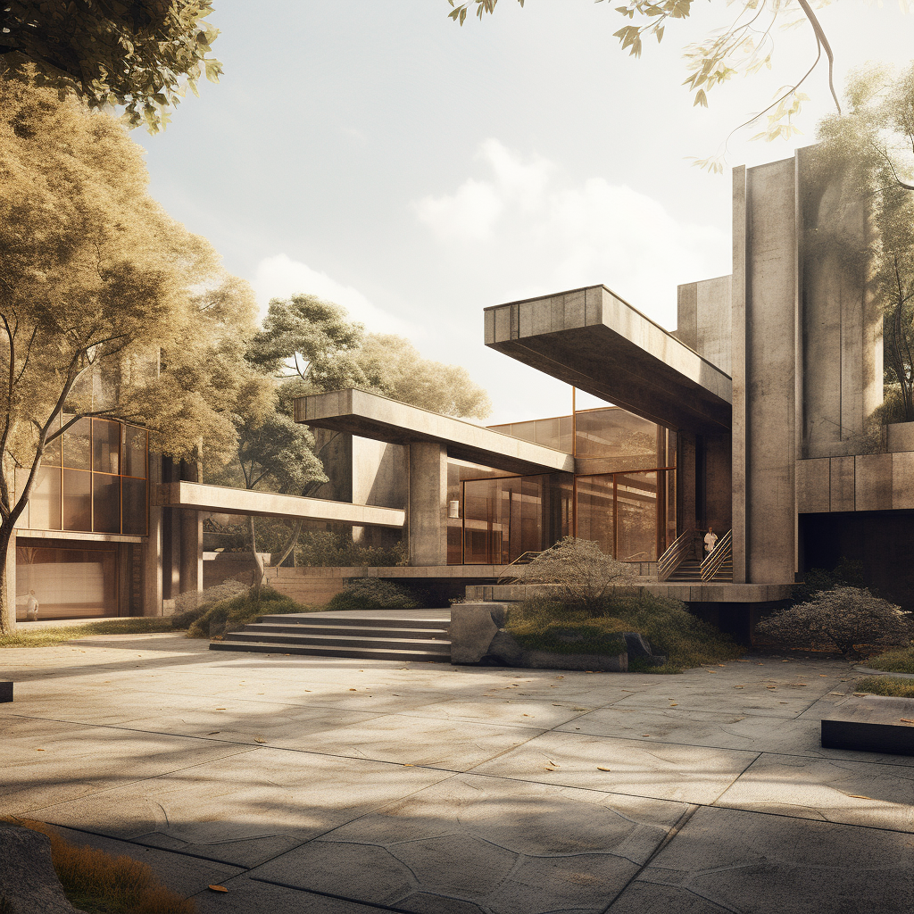 Beautiful architecture rendering of Carlo Scarpa Zoo