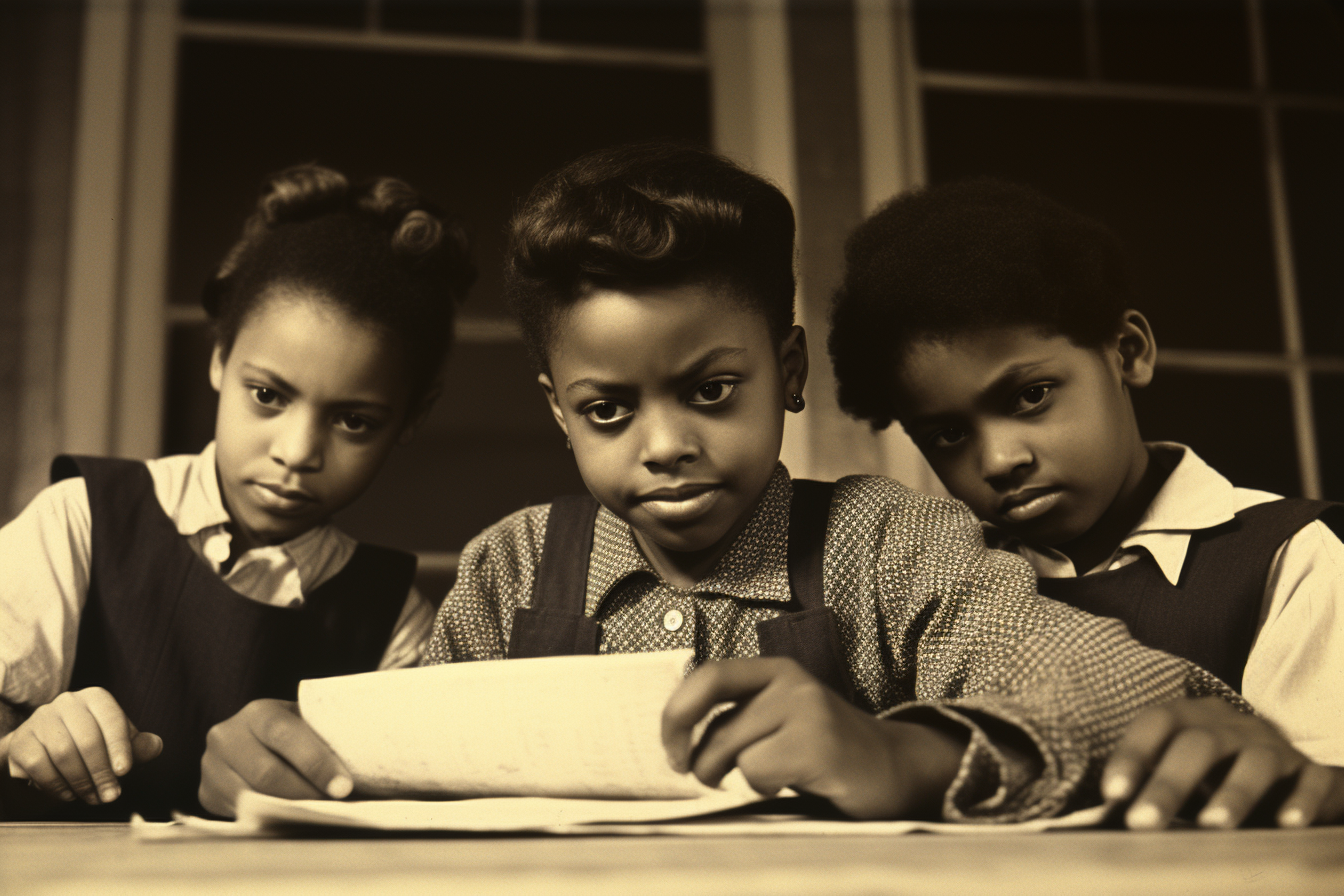 Four 12-Year-Old Boys Studying in Classroom