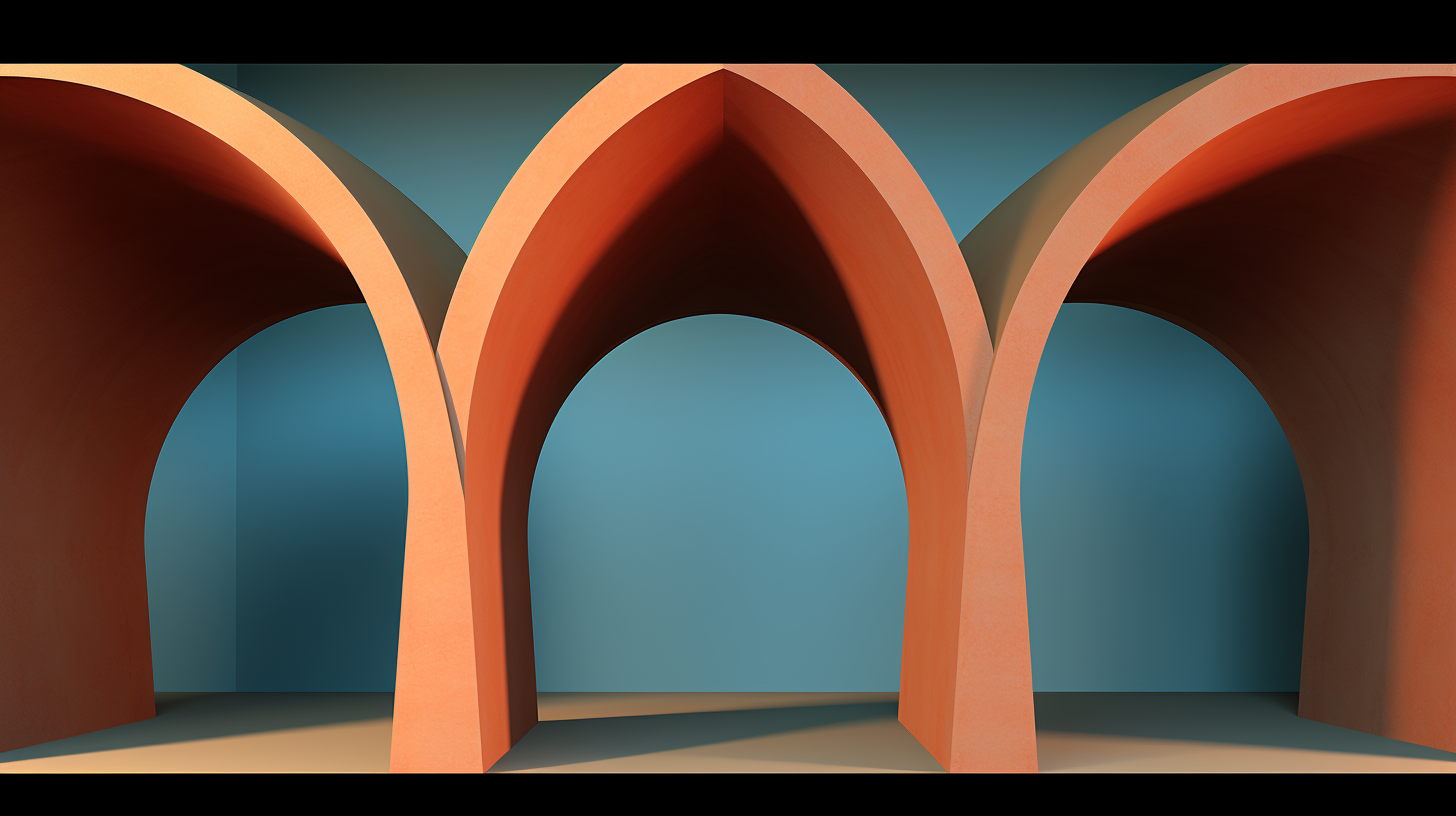 Abstract archways art installation