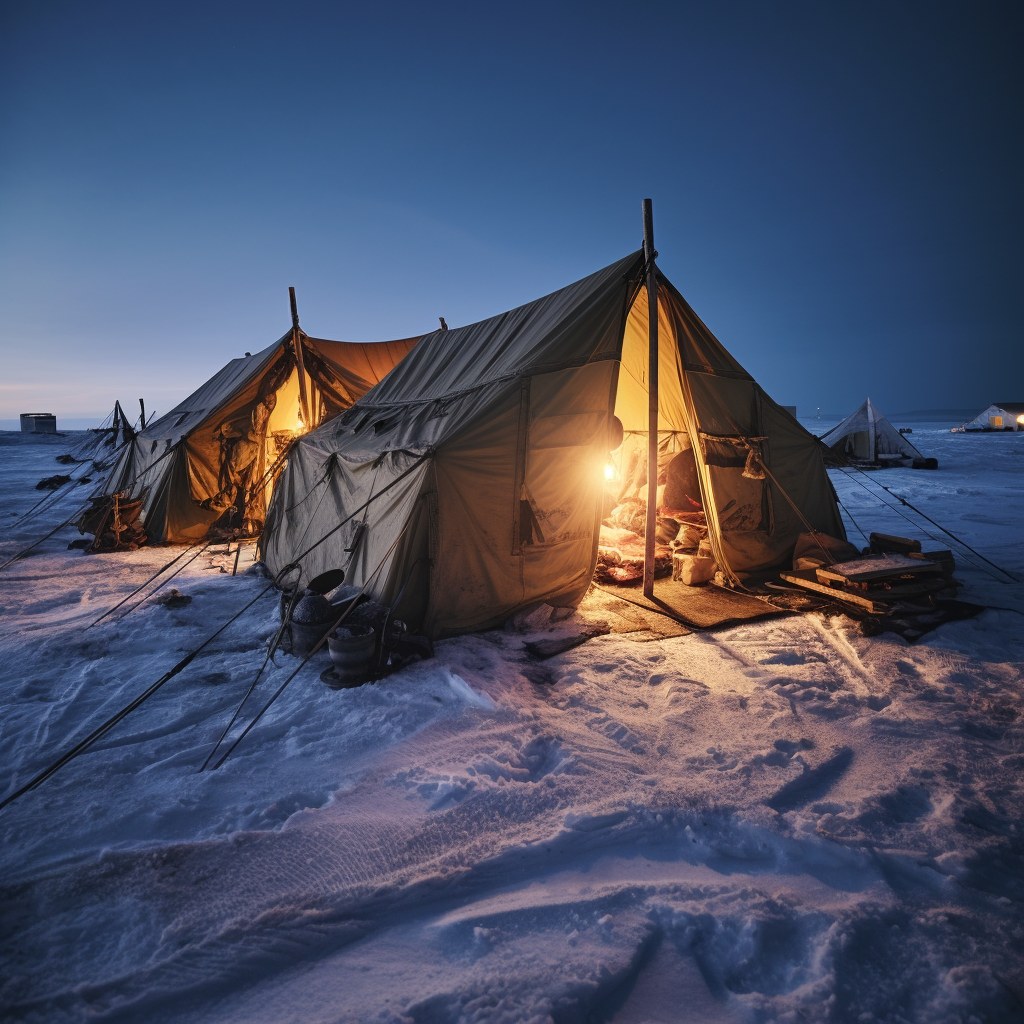 Traditional Arctic Indigenous Tents Illustration