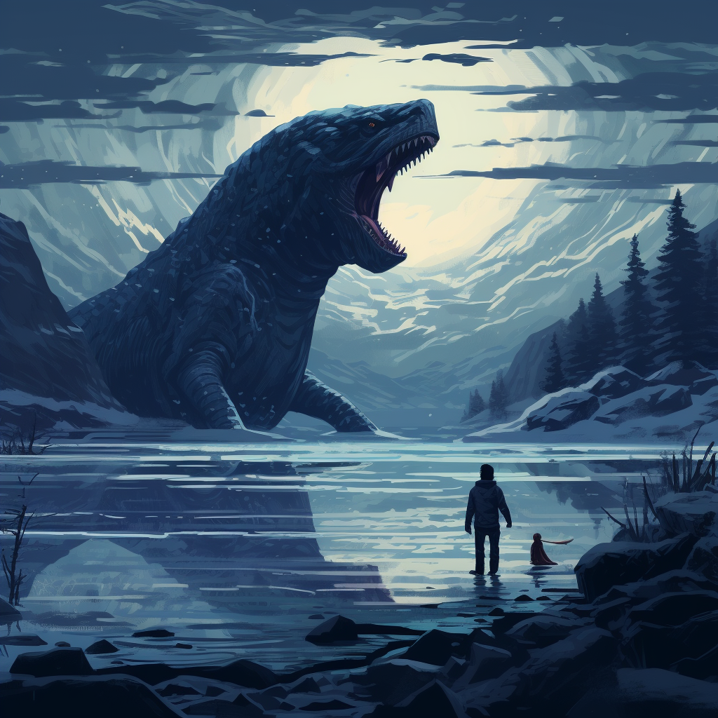 Fearsome 2D Lochness Monster in Arctic