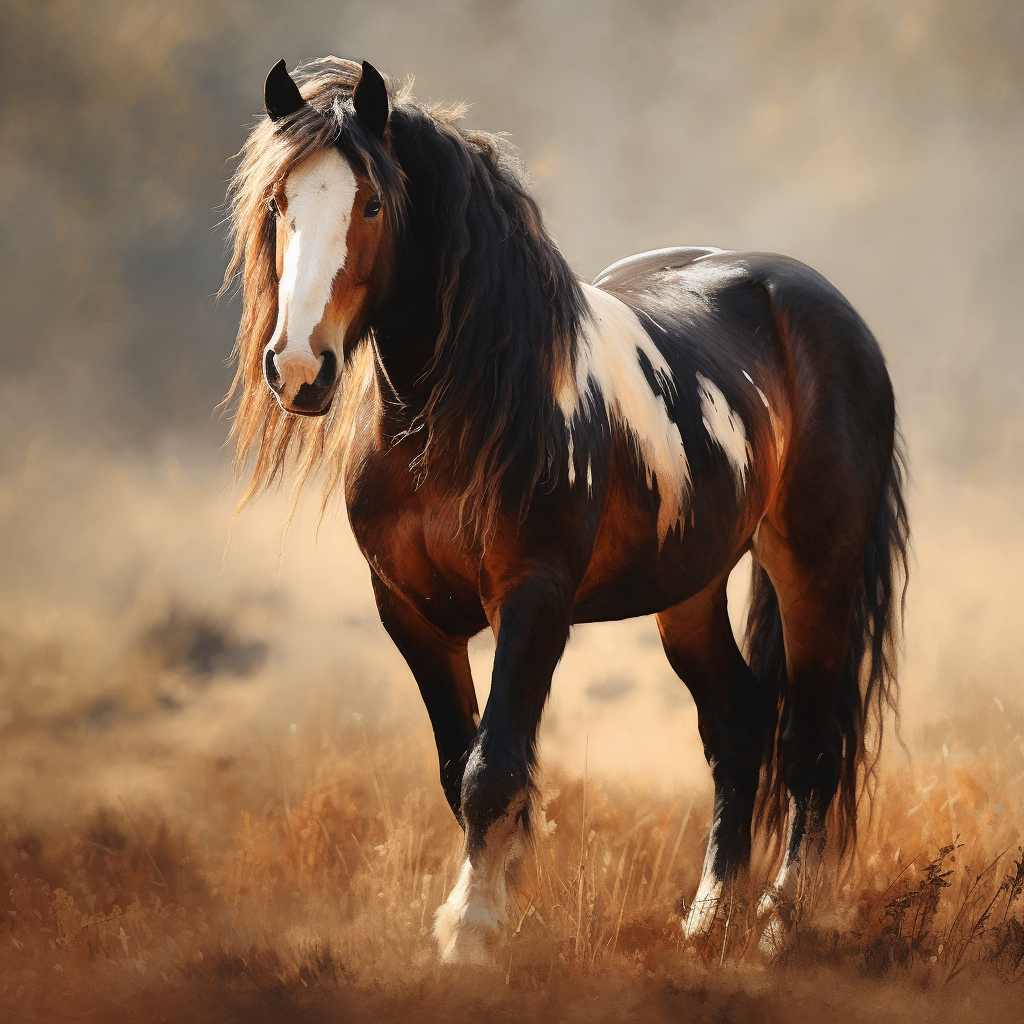 Stunning Ardenner horse in harmonic painting