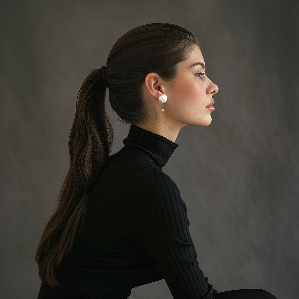 Closeup portrait of Argentine woman with long hair