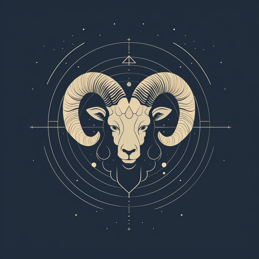 Minimalist Aries Zodiac Sign Illustration