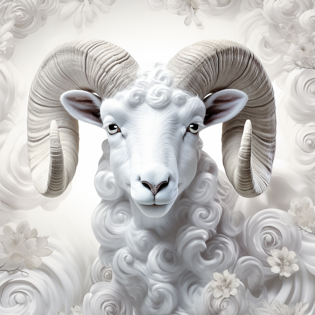 Realistic Aries Sign Scrapbooking Paper Image