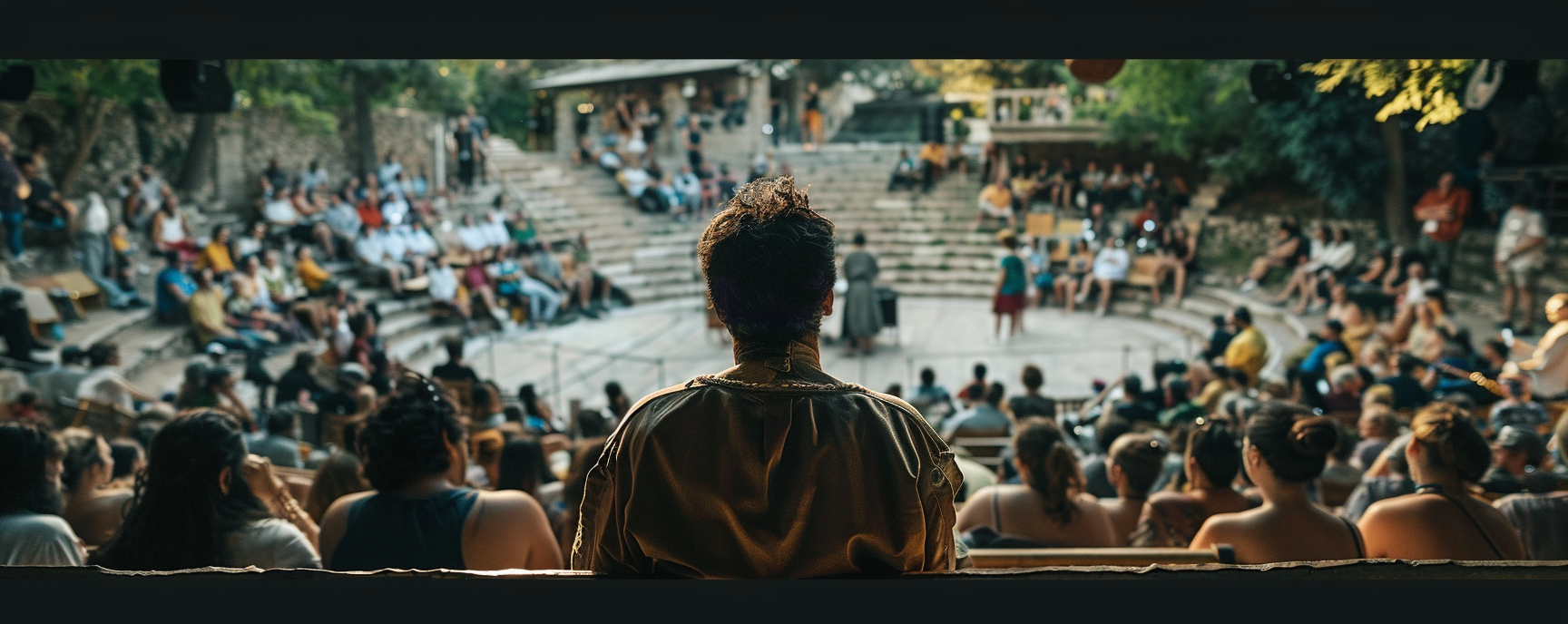 Aristophanes watching Birds play Athens