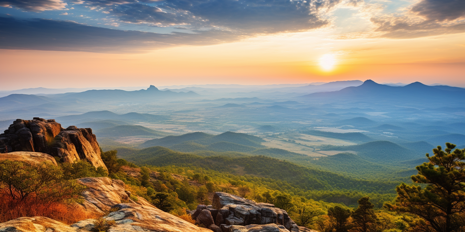 View of Arkansas mountain range